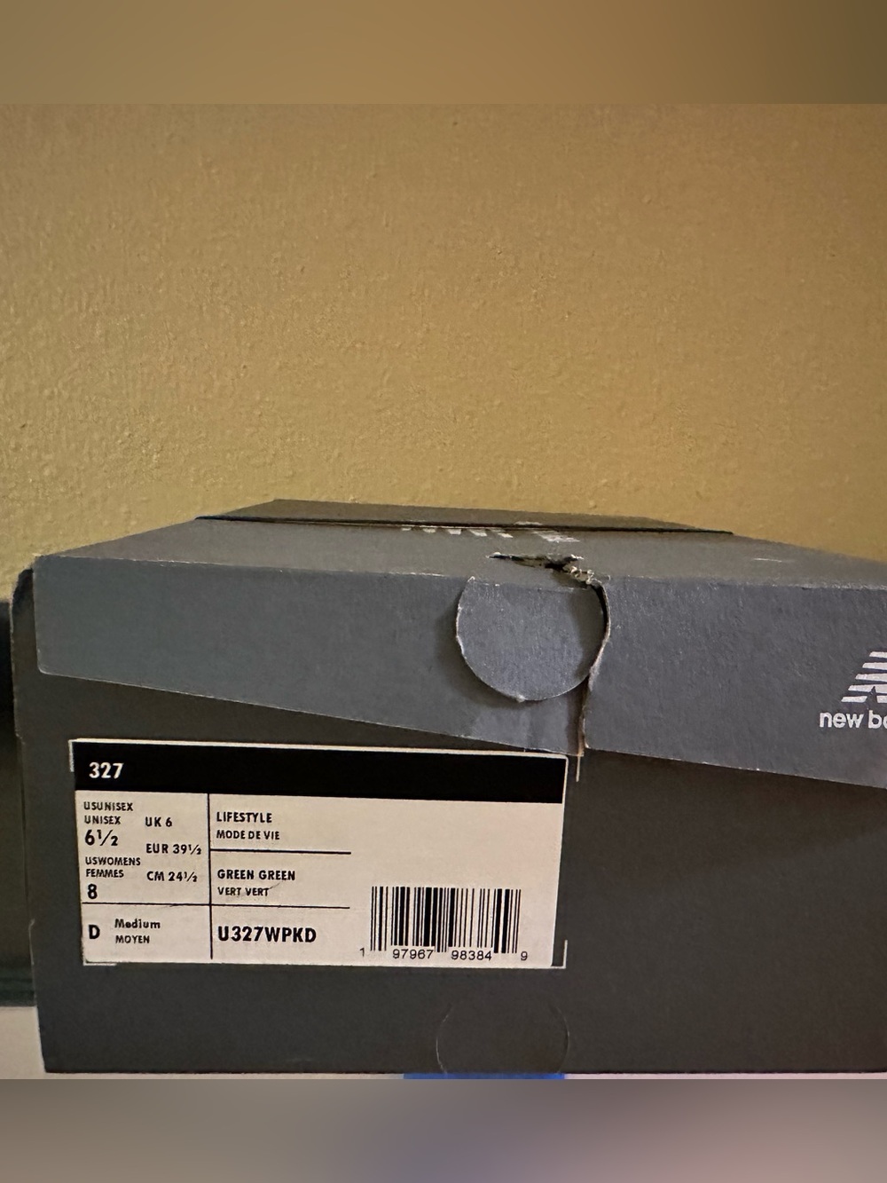 New Balance White Sneakers with Dark Green N - 327 Lifestyle - Picture 7 of 10